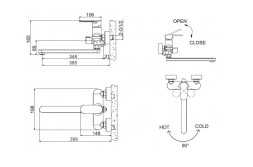 Смеситель для ванны Bravat Opal длинный излив, универсальный, хром (F6125183CP-02L-RUS)