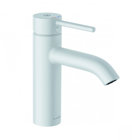Смеситель для раковины KLUDI BOZZ WHITE однорычажный, с донным клапаном, белый матовый (382885376)