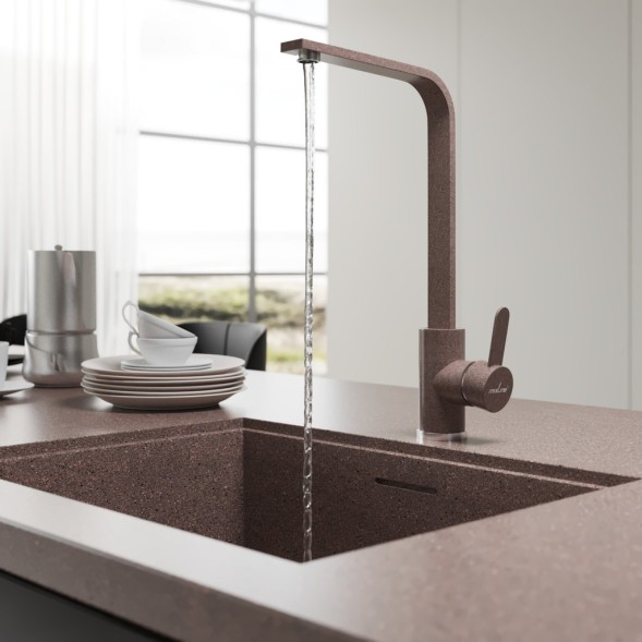 Смеситель для кухни 35к MIXLINE ML-GS14 (307) терракотовый высок. излив - ML-GS14 (307) 