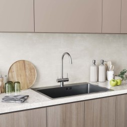 Смеситель для кухни 35k MIXLINE MLSS-0326 трубчатый излив, подкл.к фильтру, САТИН - MLSS-0326