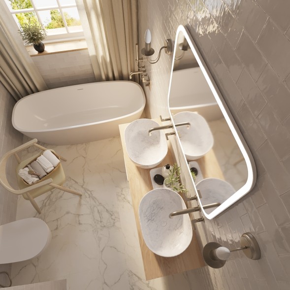 Зеркало MIXLINE &amp;quot;Стив&amp;quot; 915*685 (ШВ) сенсорный выключатель, светодиодная подсветка - ФР-00000843 