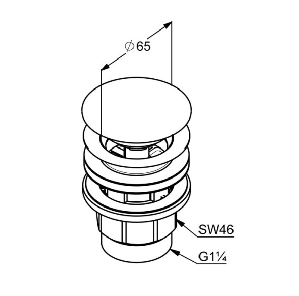 Донный клапан KLUDI для раковины с функцией push-open, золото брашированное (10426N0-00)