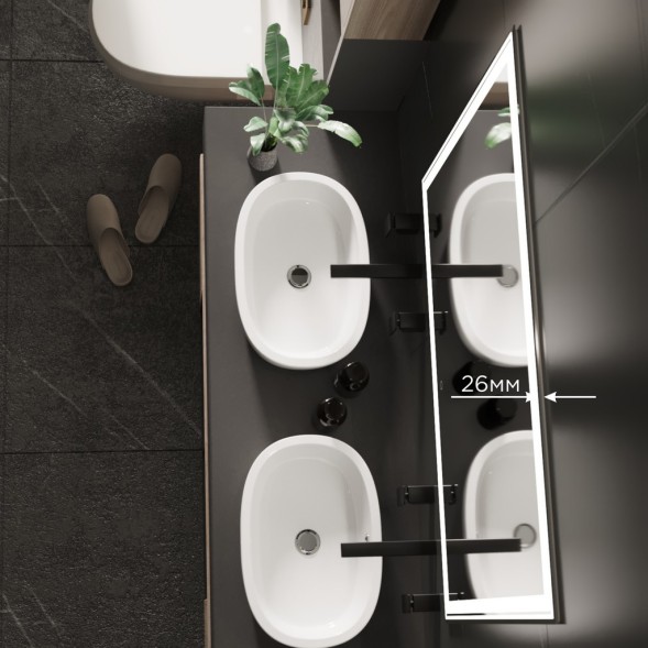 Зеркало MIXLINE &amp;quot;Мелис&amp;quot; 1000*800 (ШВ) сенсорный выключатель, светодиодная подсветка - MLZ.Me.10-8.1.2 