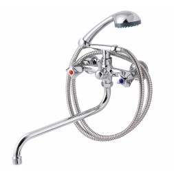 Смеситель для ванны и раковины 1/2 кер ПРОФСАН ПСМ-157-К50 &amp;quot;СТАНДАРТ А&amp;quot;  эксцентрики &amp;quot;РУС&amp;quot;, ХРОМ - PSM-157-50 