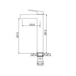 Смеситель для раковины 35к G1099-32 GAPPO высокий, нерж. сталь, литой, п/гайку, САТИН - G1099-32 