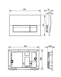ПЭК: подвесной безободковый унитаз Roca THE GAP, сиденье микролифт, инсталляция Roca Active, клавиша B01