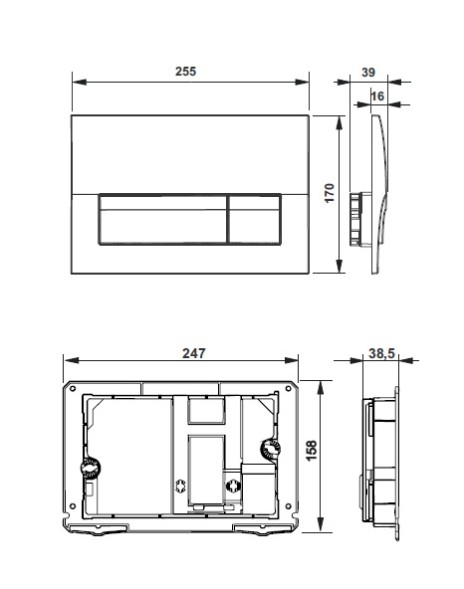 ПЭК: подвесной безободковый унитаз Roca THE GAP, сиденье микролифт, инсталляция Roca Active, клавиша B01