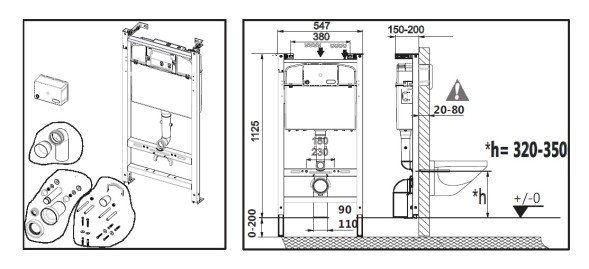 ПЭК: подвесной безободковый унитаз Roca THE GAP, сиденье микролифт, инсталляция Roca Active, клавиша B01