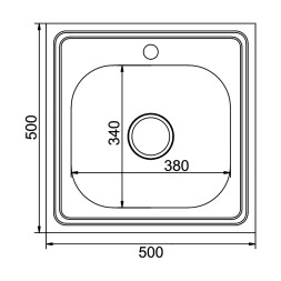 Мойка 50х50 (0,6) вып 3 1/2 MIXLINE 16см с сифоном ДЕКОР - 555228