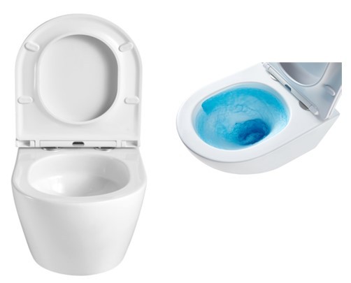 Унитаз подвесной Azario Grado 370х490х360 смыв &amp;quot;Торнадо&amp;quot;, скрытое крепление, безободковый, в комплекте с быстросъемным сидением микролифт (AZ-0046-UQ3)