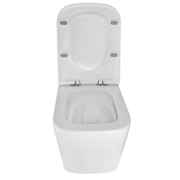 Унитаз подвесной Azario Cascad 525x345x360 безободковый, система смыва &amp;quot;Скрытое Торнадо&amp;quot;, в комплекте с быстросъемным сиденьем микролифт (AZ-2303A)