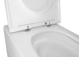 Унитаз подвесной Azario Cascad 525x345x360 безободковый, система смыва &amp;quot;Скрытое Торнадо&amp;quot;, в комплекте с быстросъемным сиденьем микролифт (AZ-2303A)