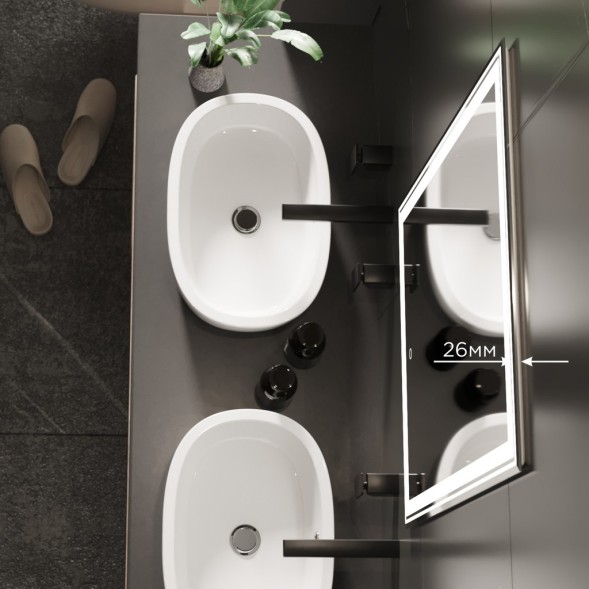 Зеркало MIXLINE &amp;quot;Мелис&amp;quot; 600*800 (ШВ) сенсорный выключатель, светодиодная подсветка - MLZ.Me.6-8.1.2 