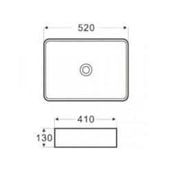 Раковина Azario 520х410х130 накладная, белый (AZ-2074B)