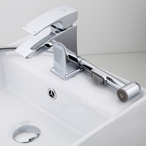 Смеситель для раковины с гигиен. лейкой 35к G1207 GAPPO литой, ХРОМ - G1207 