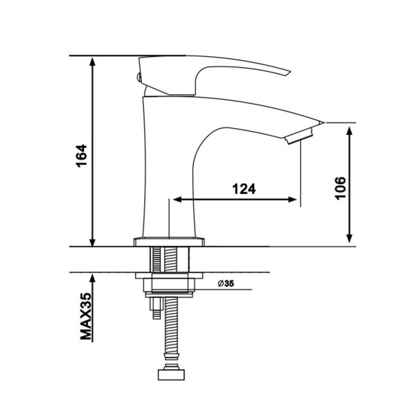 Смеситель для раковины с гигиен. лейкой 35к G1207 GAPPO литой, ХРОМ - G1207 