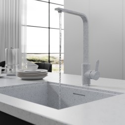 Смеситель для кухни 35к MIXLINE ML-GS14 (310) серый высок. излив - ML-GS14 (310) 