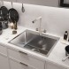 Мойка настол.монтаж 53х43 (3,0) вып 3 1/2  MIXLINE PRO 22см с сифоном (сатин НАНО декор) - 552934 