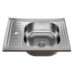 Мойка 50х60 (0,6) вып 3 1/2 MIXLINE 16см  с сифоном ДЕКОР - 555229 