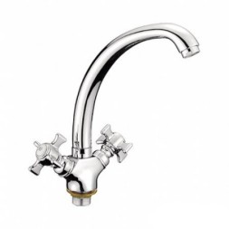 Смеситель для кухни 1/2 кер L5911 Ledeme БАБОЧКА на гайке, тол.гусак, силумин - L5911 