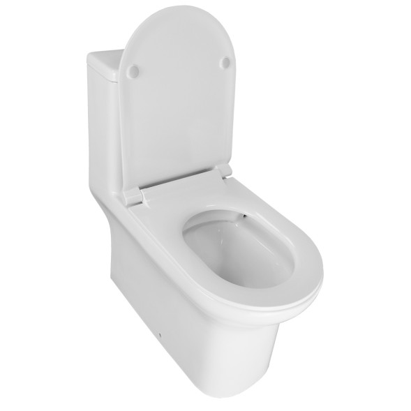 Унитаз-моноблок Creo Ceramique ONE 358х720х760 безободковый, в комплекте с быстросъемным сиденьем микролифт (ON0103)