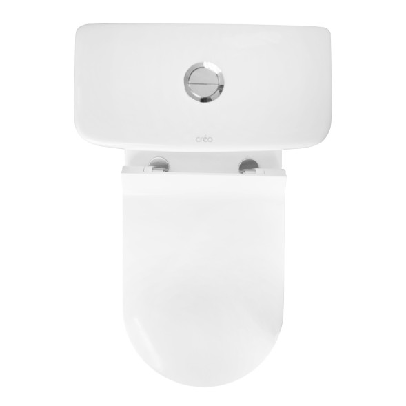 Унитаз-моноблок Creo Ceramique ONE 358х720х760 безободковый, в комплекте с быстросъемным сиденьем микролифт (ON0103)