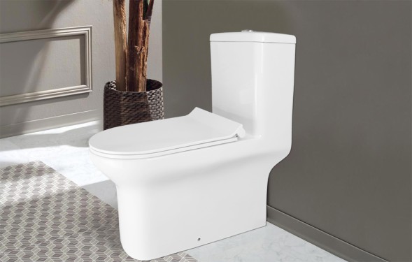 Унитаз-моноблок Creo Ceramique ONE 358х720х760 безободковый, в комплекте с быстросъемным сиденьем микролифт (ON0103)