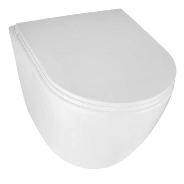 Унитаз подвесной Azario Eclat 520x365x365, безободковый, система слива &amp;quot;Скрытое Торнадо&amp;quot;, с быстросъемным сидением микролифт (AZ-2381-A)