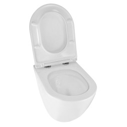 Унитаз подвесной Azario Eclat 520x365x365, безободковый, система слива &amp;quot;Скрытое Торнадо&amp;quot;, с быстросъемным сидением микролифт (AZ-2381-A)