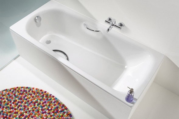 Ванна стальная Kaldewei Eurowa 150х70х39, alpine white, без ножек, с отверстиями для ручек