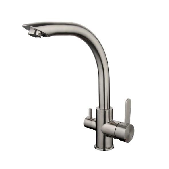 Смеситель для кухни 35к G4399 GAPPO с вых. для питьевого фильтра, нерж. сталь, САТИН - G4399 