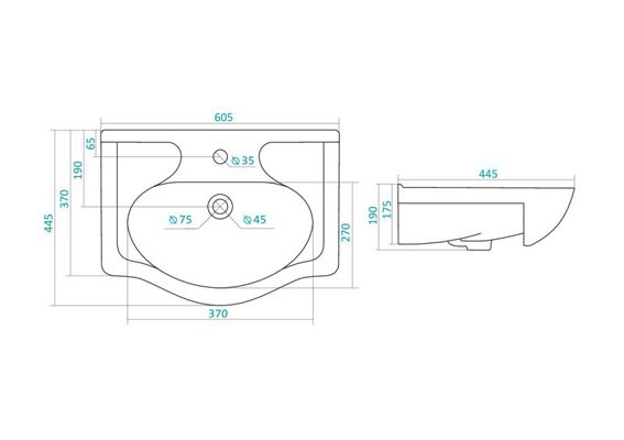 Раковина AQUATON Селигер 60, белая (1WH110268)