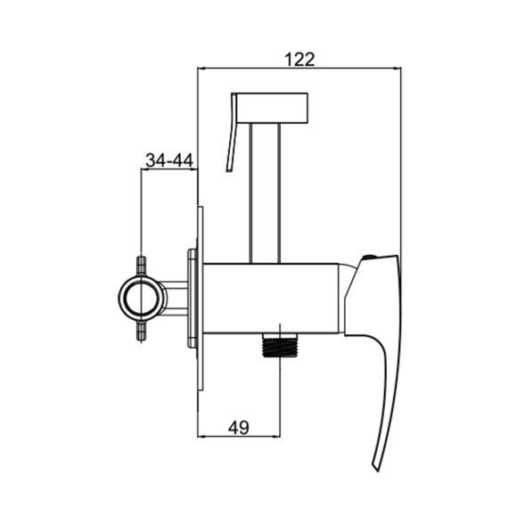 Смеситель с гигиеническим душем 35к G7207-1 GAPPO встраиваемый, ХРОМ - G7207-1 