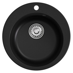 Мойкa ML-GM13 КОМФОРТ круглая, ультра-черная (344), 495мм (глуб. чаши 200) - 00-00009334 