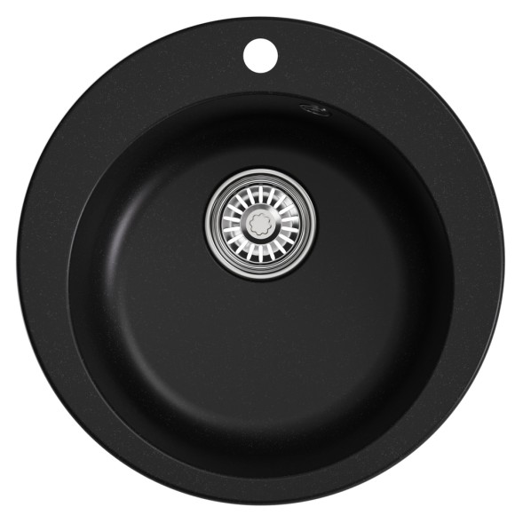 Мойкa ML-GM13 КОМФОРТ круглая, ультра-черная (344), 495мм (глуб. чаши 200) - 00-00009334 
