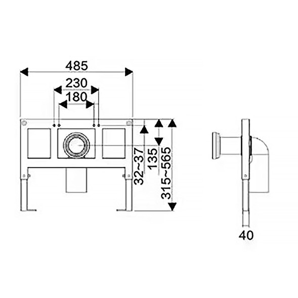Унитаз импульсный Azario 360х570х375 подвесной, полукруглый, быстросъемное сиденье микролифт, монтажная рама в комплекте (AZ-102C)