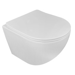 Унитаз подвесной Loranto ESTER 360х485х320 с системой смыва "Tornado", в комплекте с быстросъемным сиденьем микролифт, дюропласт (87265)