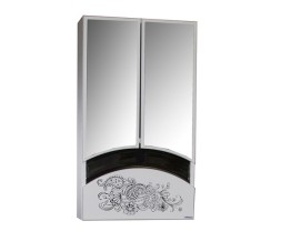 Зеркальный шкаф "РАДУГА-46" ЦВЕТЫ белый без подсветки - 528042