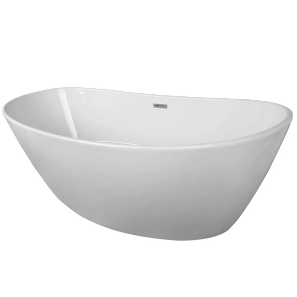 Ванна акриловая Azario EASTON 1800x820x600 мм., белая, свободностоящая, в комплекте с сифоном и металлической рамой