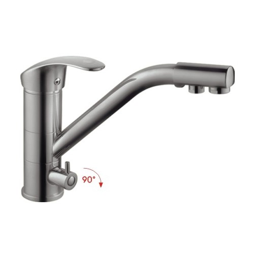 Смеситель для кухни 40к HB4321-5 HAIBA б/отв с вых. для питьевого фильтра п/шпильку, САТИН - HB4321-5 