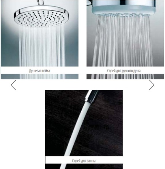 Душевая стойка Bossini ELIOS с термостатом, верхним и ручным душем и шлангом, цвет хром (L10401.1.030)