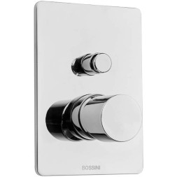 Комплект Bossini CUBE Смеситель для душа, встраиваемый, 2 выхода, внешняя часть, хром + Встраиваемая часть смесителя с девиатором 2 направления (Z00006.030+Z00005)