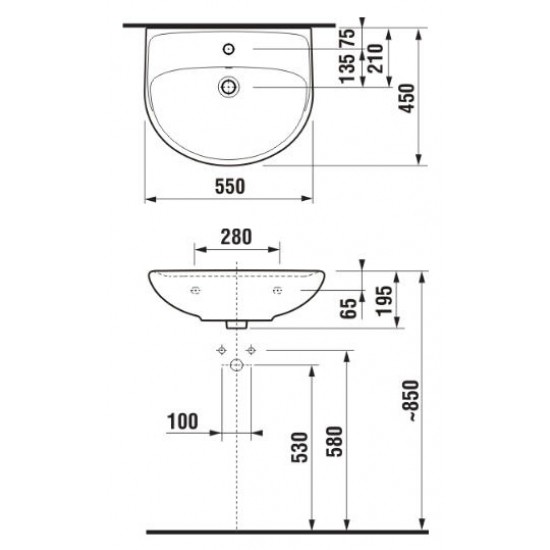 Раковина Jika Lyra 55
