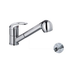 Смеситель для кухни 40к CN6003 CRON с выдвигающейся лейкой, ХРОМ - CN6003