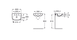 Раковина Roca DEBBA 600x480х170 мм, белая (7.3279.9.400.Y)