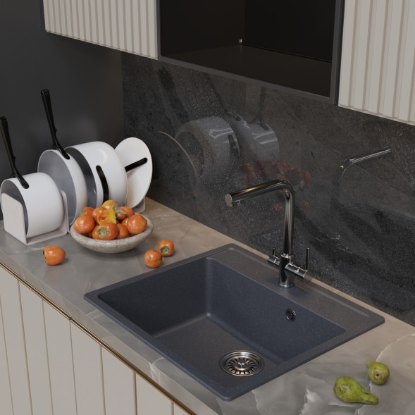 Мойка ML-GM15 КОМФОРТ антрацит (343), 560*500*180мм - 00-00009358 