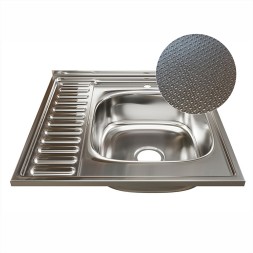 Мойка 60х60 (0,6) прав вып 3 1/2 MIXLINE 16см с сифоном ДЕКОР - 555231 