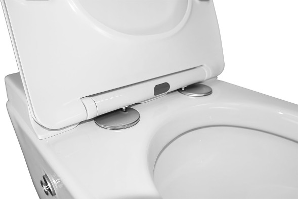 Унитаз импульсный Azario 360х590х380 подвесной, квадратный, быстросъемное сиденье микролифт, монтажная рама в комплекте (AZ-101C)