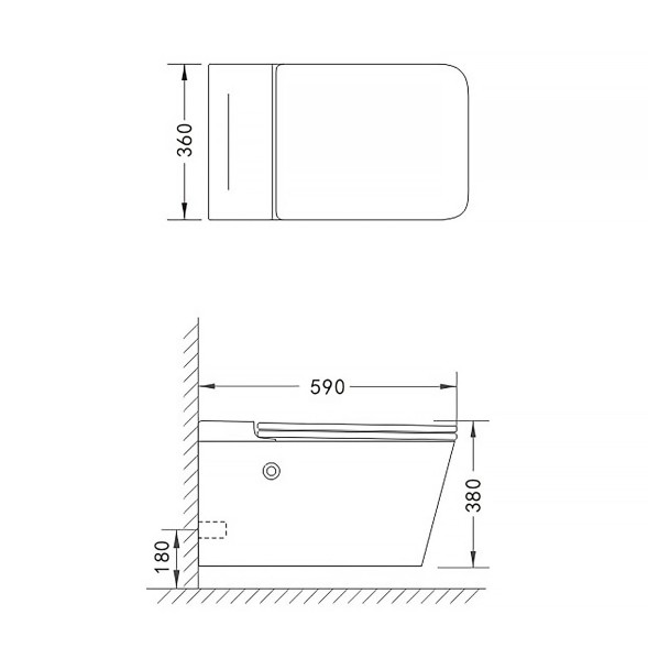 Унитаз импульсный Azario 360х590х380 подвесной, квадратный, быстросъемное сиденье микролифт, монтажная рама в комплекте (AZ-101C)