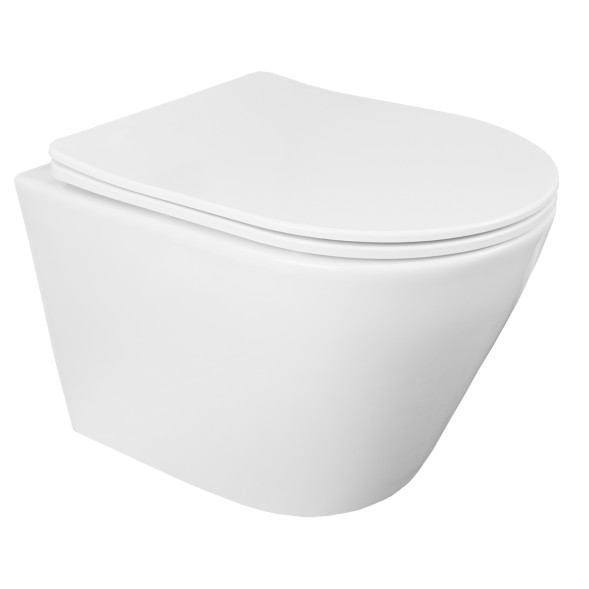 Унитаз подвесной Loranto KROSA 360х485х330 с системой смыва &amp;quot;Tornado&amp;quot;, в комплекте с быстросъемным сиденьем микролифт, дюропласт (87266)